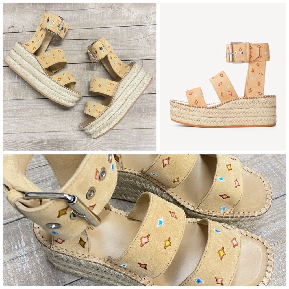 Rag & Bone Tara platform espadrille suede sandal NIB 6